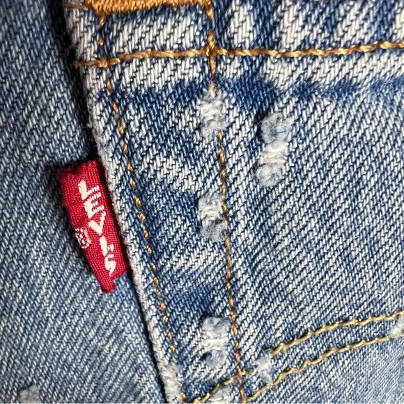 Levi’s Premium Denim Big E 501® High Rise Women’s Shorts In Dottie Blues Size 28 - Picture 8 of 14
